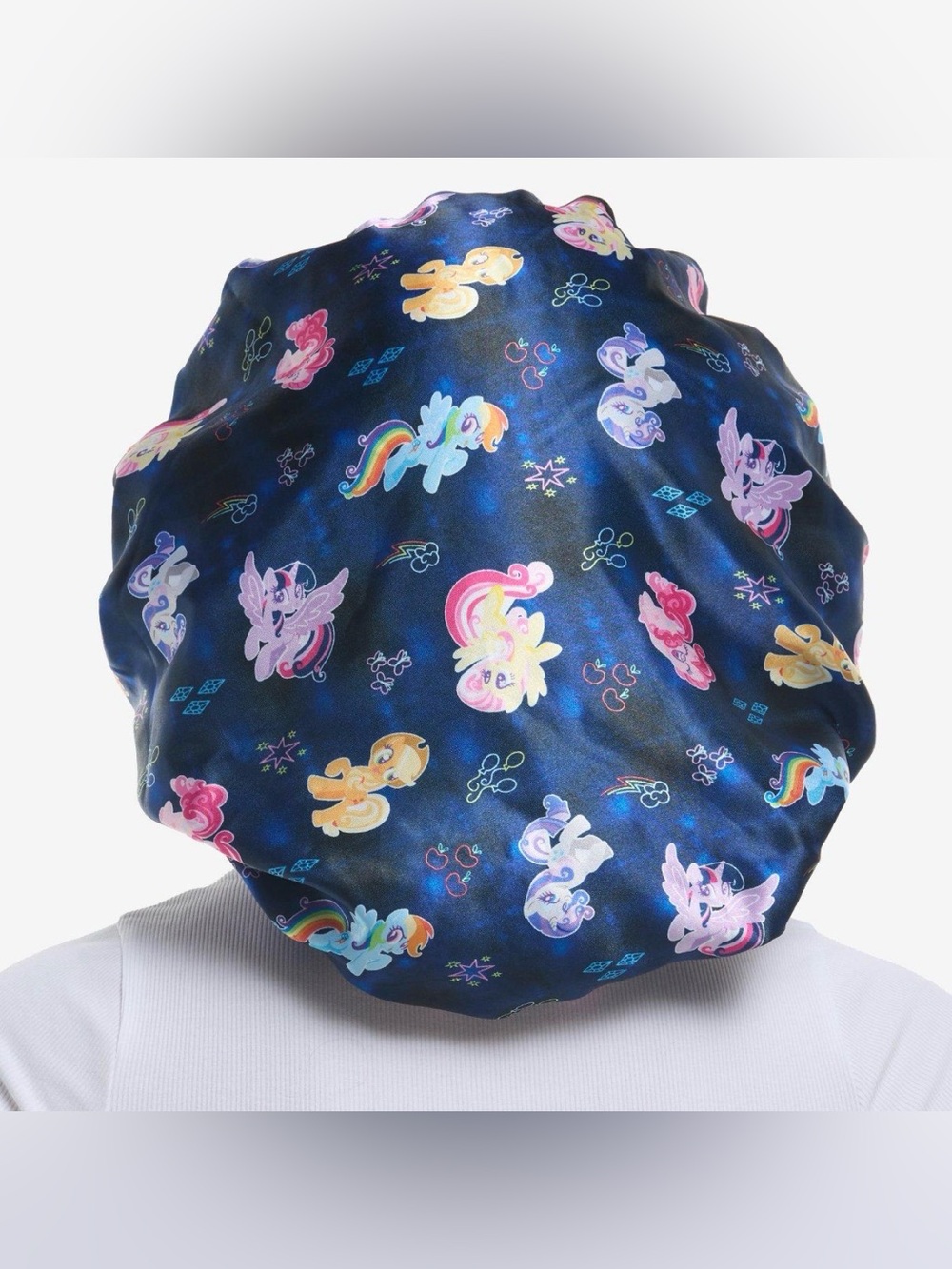 My Little Pony Navy Satin Reversible Character Sleep Bonnet- New